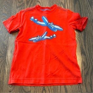 Kids hanna andersson cotton short sleeve jet plane tee shirt size 110 or 5